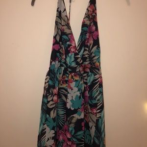 Tropical halter romper
